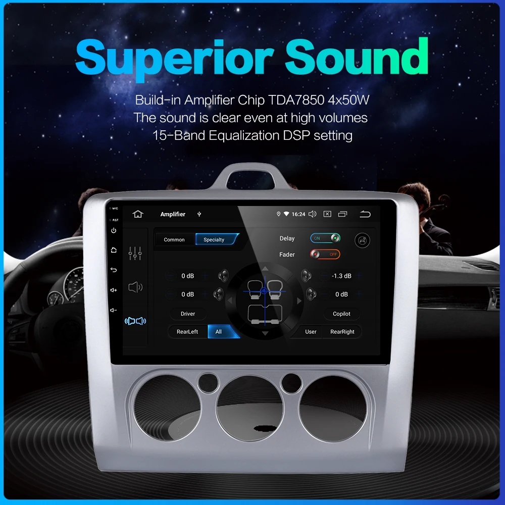 Discount Dasaita 9" IPS TDA7850 Car Android 9.0 Radio Player for Ford Focus 2 2002 2003 2004 2005 2006 2007 2008 GPS Navigator HDMI 4
