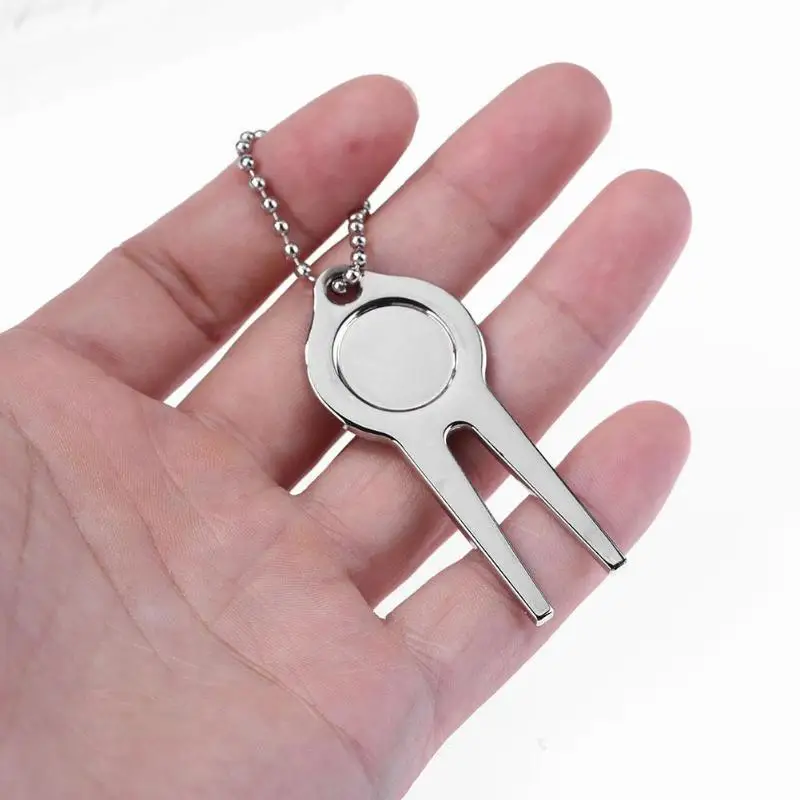 

1pc Golf Pitchfork Golf Divot Repair Turf Switchblade Tool Hot Metal Golf Accessoires Pitch Groove Cleaner Magnetic Pitchfork