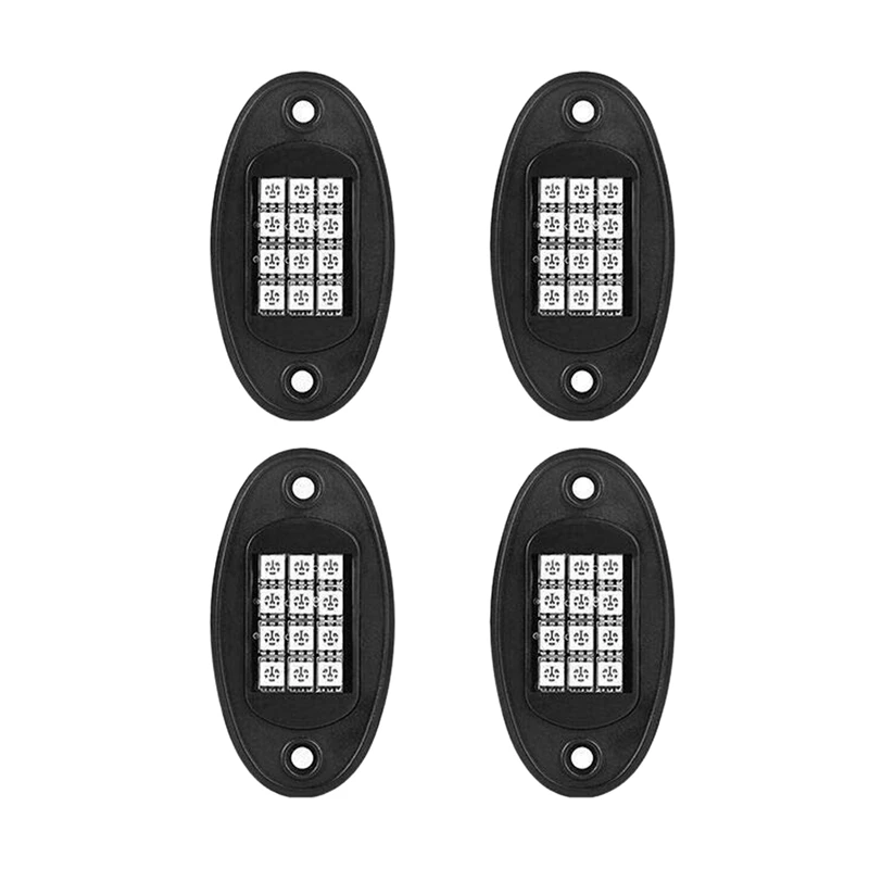 

Rgb Led Rock Lights Bluetooth Control12V 20W Multicolor Neon Led Light Kits Ip68 Waterproof Timing Function Music Mode For Jee