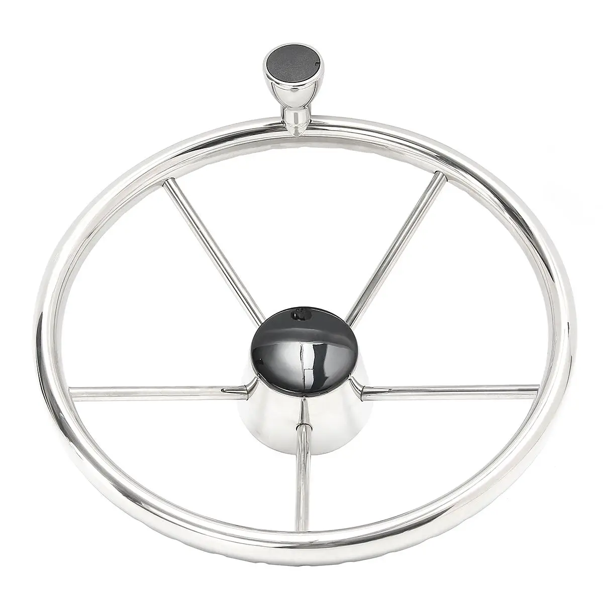 

316 Stainless Steel 13.5inch Boat Steering Wheel 25 Degree Marine Yacht With Knob Convenient Easy to Install Marine Hardware