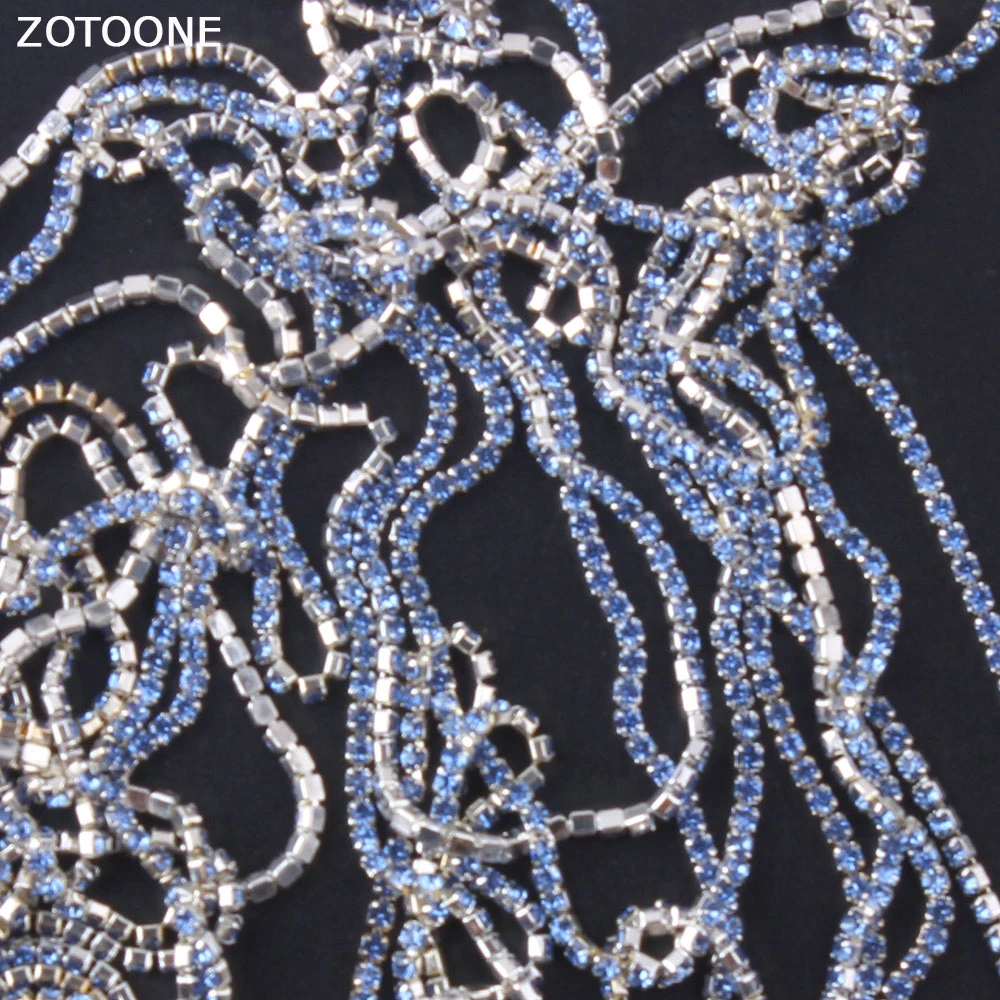 ZOTOONE 1 ярд SS6 светильник-голубая стразы s цепочка аппликация из страз DIY кристаллы