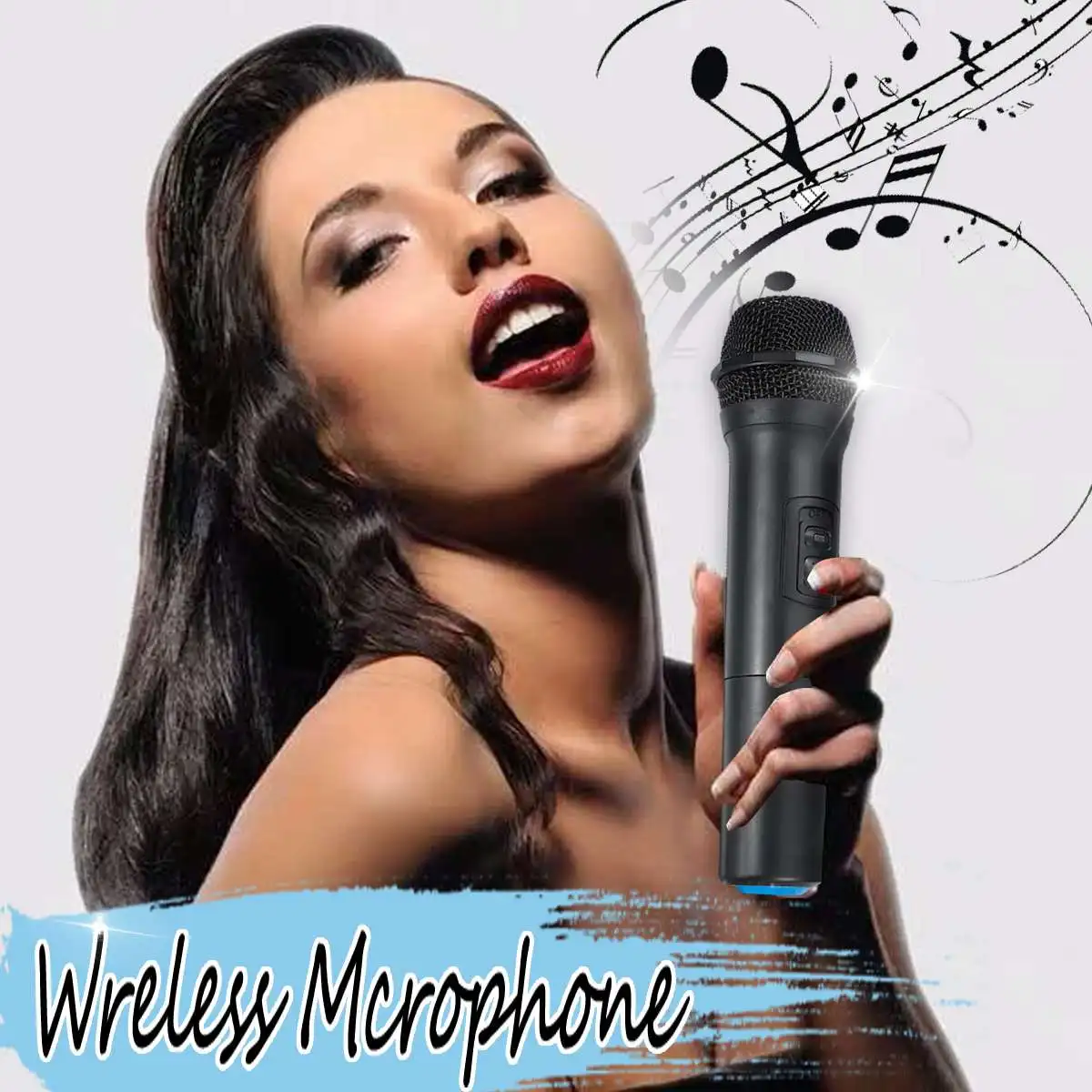 

Professional Wireless Microphone System Wireless Microphone Speaker LHandheld Karaoke KTV Party Player Mic with Battery
