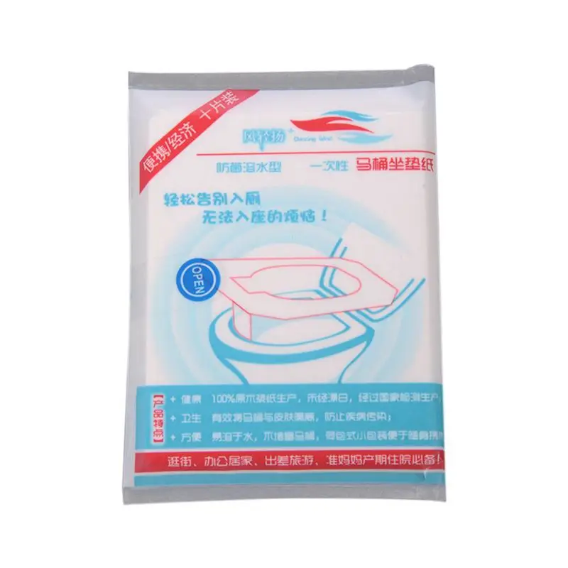 

1 Bag 10 pcs/lot Travel disposable toilet seat cover mat 100% waterproof toilet paper pad bathroom accessories set