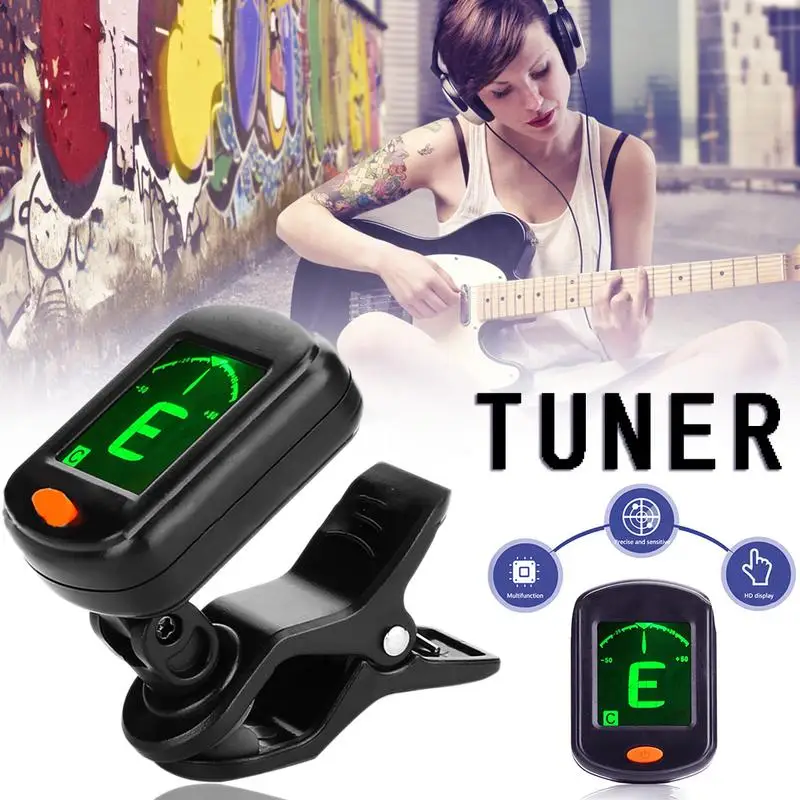 

AT-101 Digital Clip Type Electric Digital Guitar Parts & Accessories Tuner Foldable High Sensitivity Rotating Clip