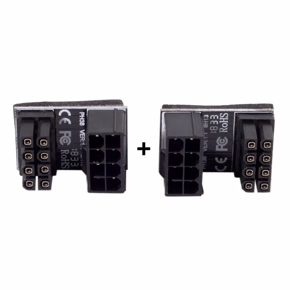 ATX 8Pin Female to 8pin Male 180 градусов AngledPower адаптер для настольных компьютеров