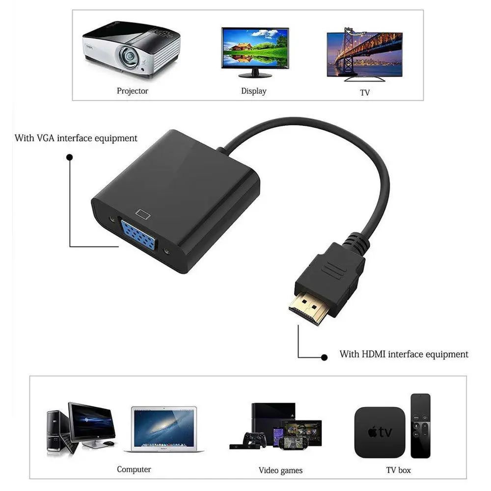 1080 P HDMI мужчина к VGA Женский видео кабель конвертер адаптер для ПК HDTV|Кабели HDMI| |
