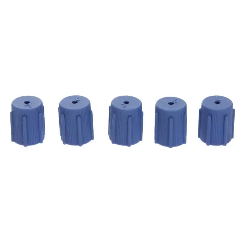 

VODOOL 5Pcs Car Air Conditioner Charging Port Service Cap A/C Protective Dust Cap Cover Blue Interior Replacement Accessories