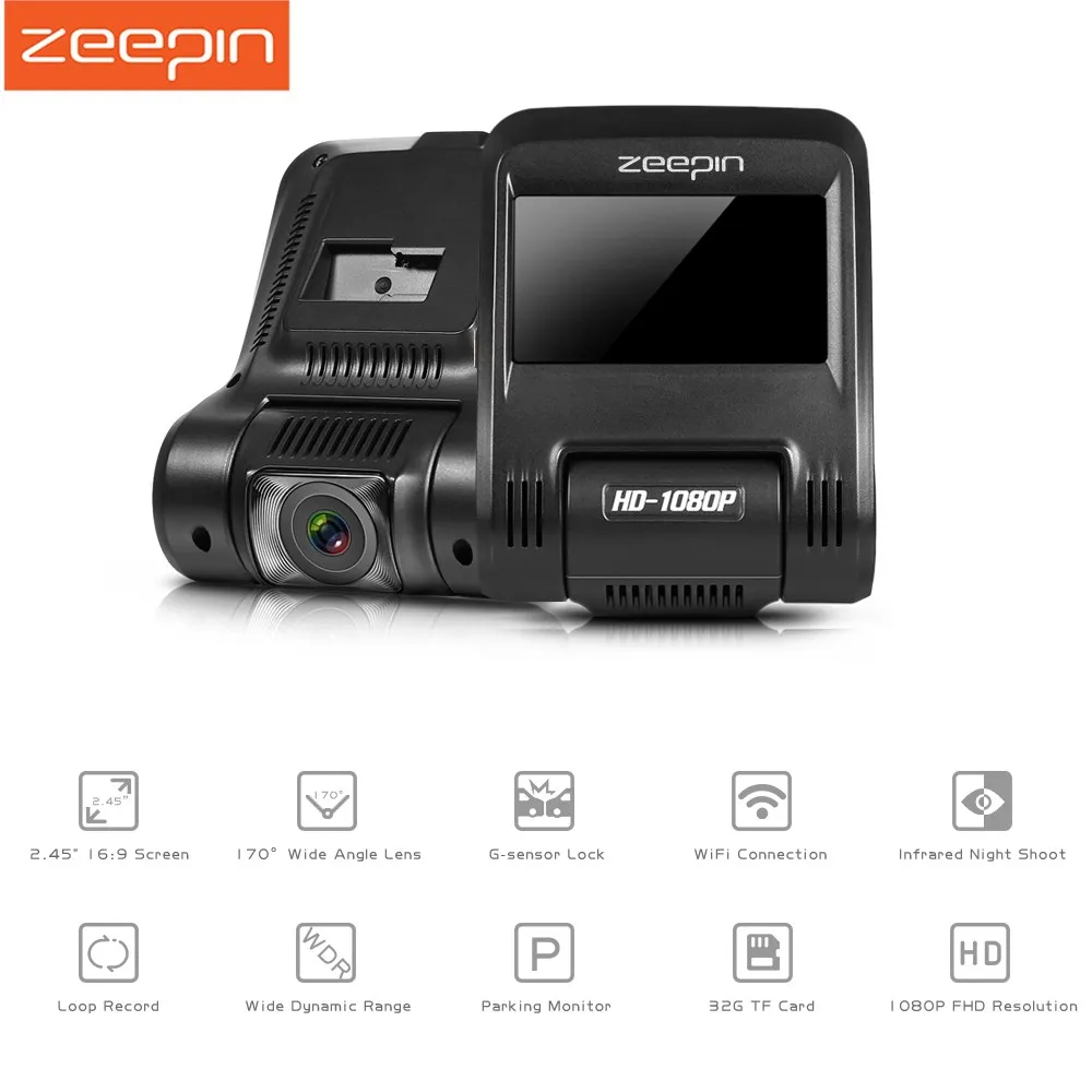 

Big Promotion ZEEPIN Car Hidden Dash Cam 2.45 Inch 1080P 170 Degree DVR Infrared Night Shoot Wifi G-Sensor Drive Recorder Camera