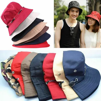

Fashion Casual Solid Unisex Bucket Hat Boonie Hunting Fishing Outdoor Cap Men's Summer Sun Hats One Size For Adults