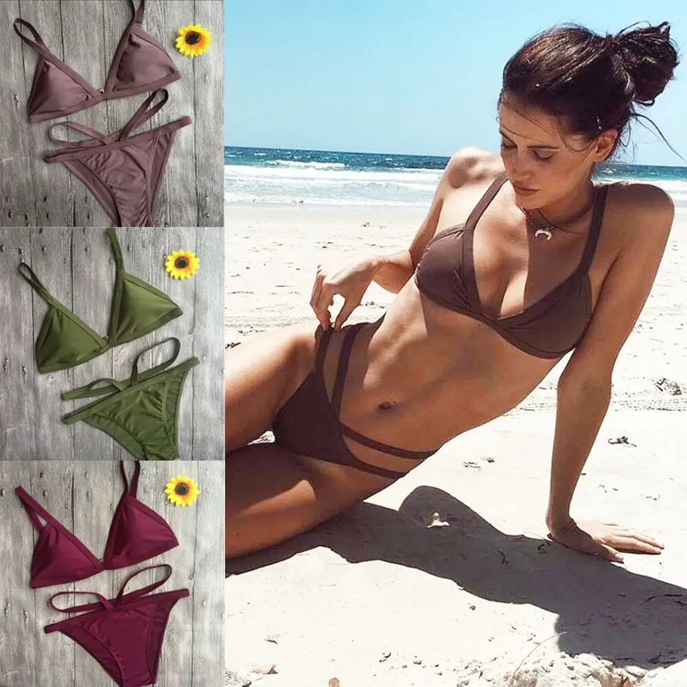 

Sexy Ladies Set Bandage Push-Up Padded Bra Swimsuit Travel Bathing suit