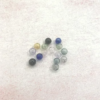 

100pcs/lot 6mm small color glass round ball orb with one hole globe beads hollow glass bottle vial jewelry making findings decor
