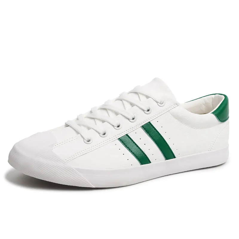 

Men Flat Shoes Mens Pu Leather Casual Lace Up Board Shoe White Black Walking Sneakers Male Lightweight Breathable Tennis Shoes