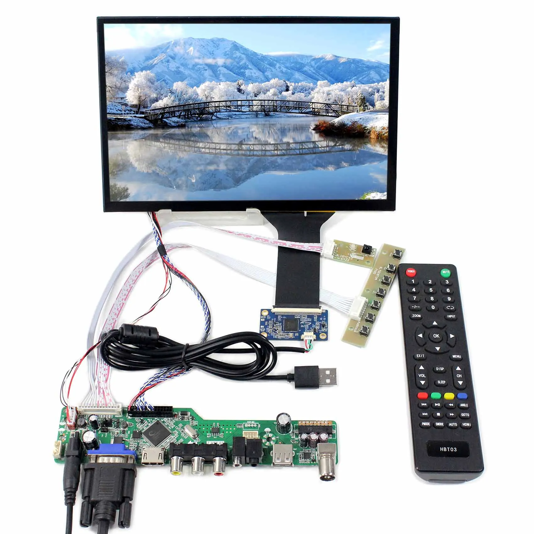 

HD MI VGA AV USB RF LCD Board Work with 10.1" M101NWWB R6 1280X800 LCD Screen and 10.1 inch Capacitive Touch Panel