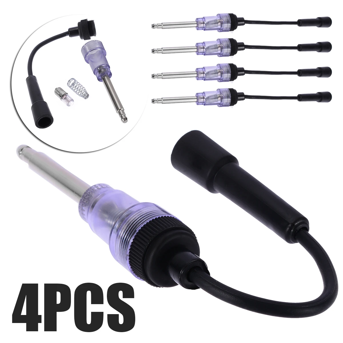 

4PCS 6-12V Ignition In-line Spark Plug Tester Diagnostic Test Tool Checker Spark Plug Ignition System Coil Engine Tester Tool