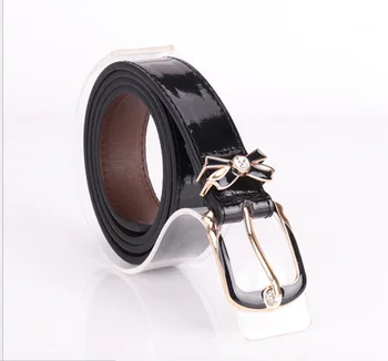 

New Designer Ladies Belt Fashion Woman Female Casual Pretty Rhinestone Buckle Thin Waistband
