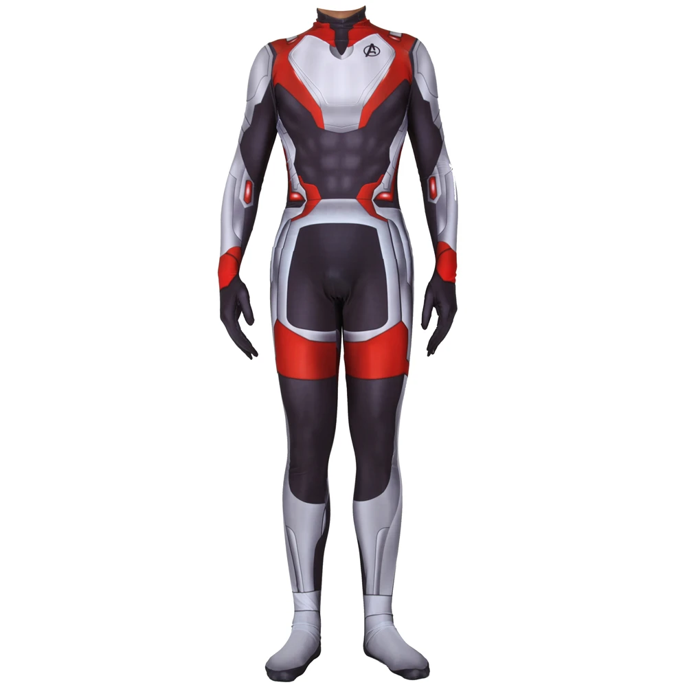 Avengers Endgame Quantum Realm Cosplay Costume for Adult Kids Superhero Captain America Captain 3D Zentai Bodysuit Jumpsuit
