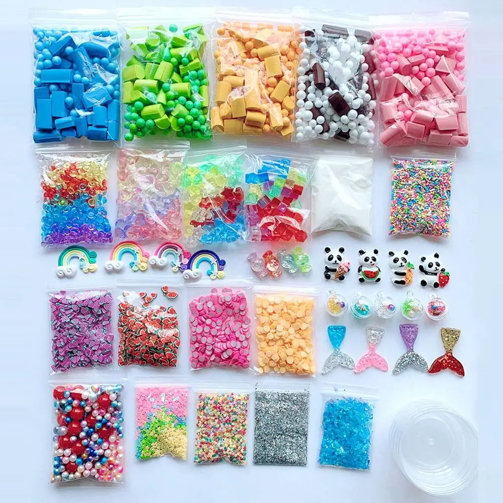 

46Pcs/Set DIY Slime Kit Materials Kids Puzzle Toy Set Material Package Manual Material Package Accessories