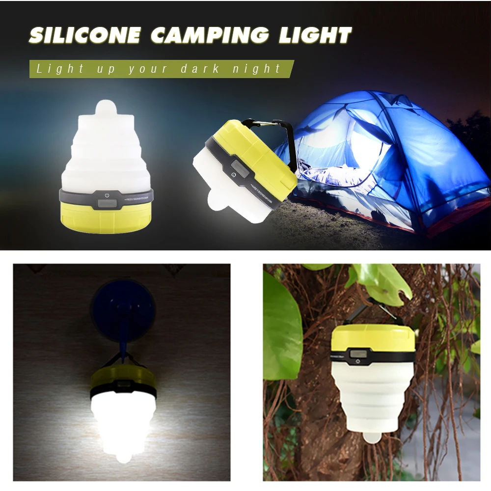 Mini Silicone Telescopic Camping Light Rechargeable Outdoor Tent Lamp 4