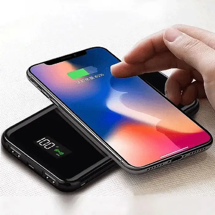 

8000 Mah Portable Power Bank Mirror Digital Display Emergency Power Charger Bank Fast charging for phone