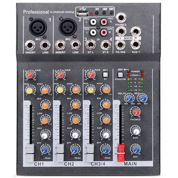 

Eu Plug Mini Portable Audio Mixer With Usb Dj Sound Mixing Console Mp3 Jack 4 Channel Karaoke 48V Amplifier For Karaoke Ktv Ma
