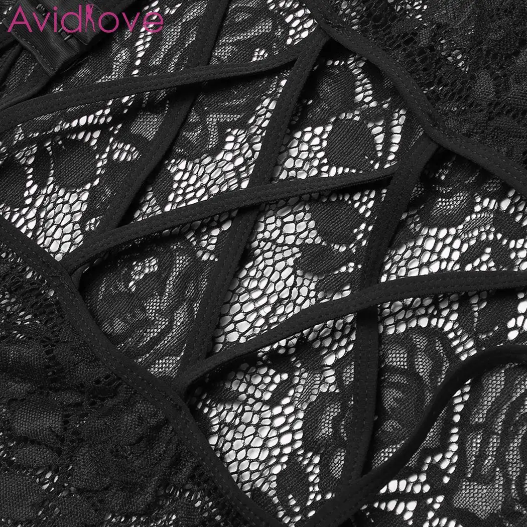 Женское Прозрачное нижнее белье Avidlove кружевное пикантное с цветочным принтом
