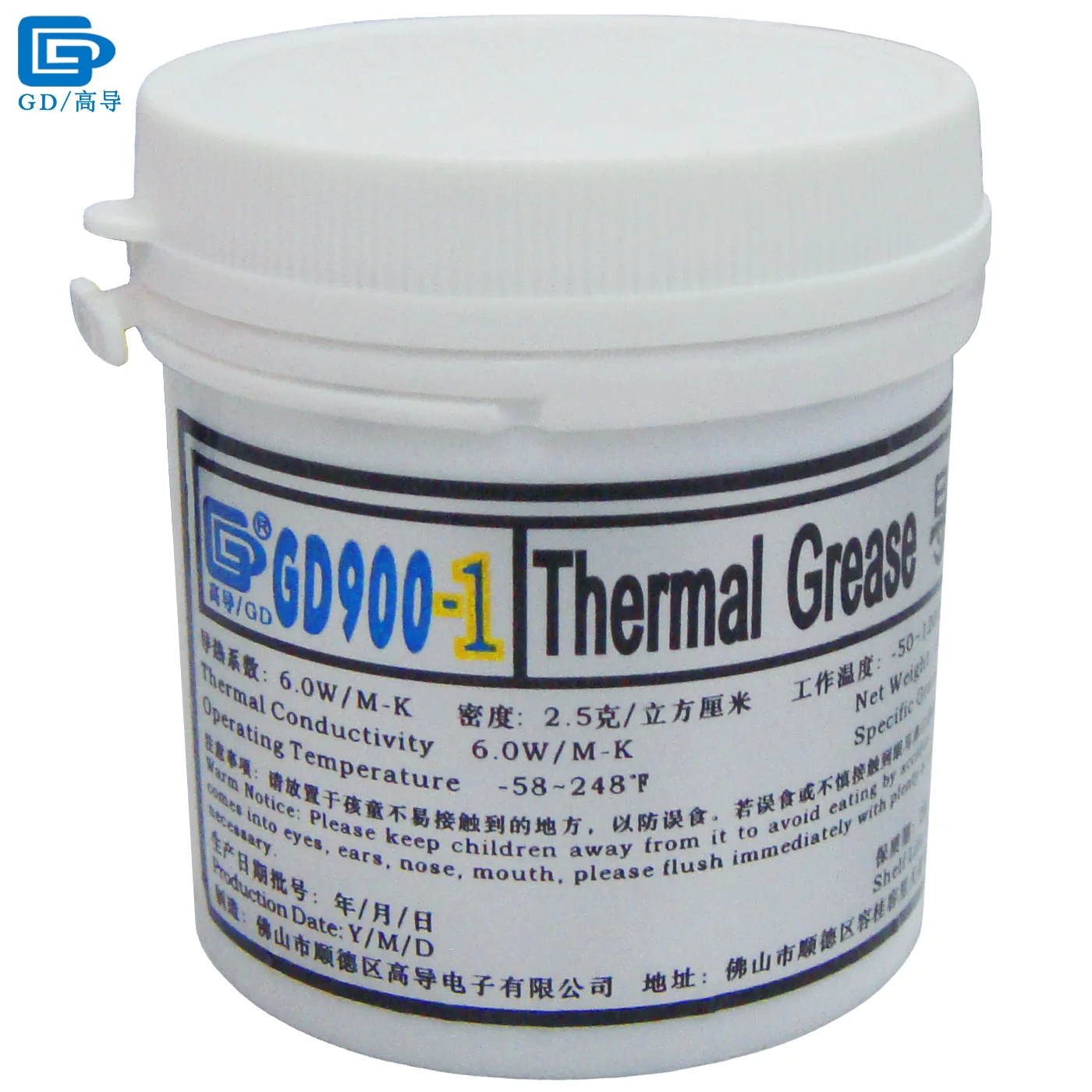 

GD Brand Thermal Grease Paste Silicone GD900-1 Heat Sink Compound Gray Containing Silver Net Weight 150 Grams for CPU LED CN150