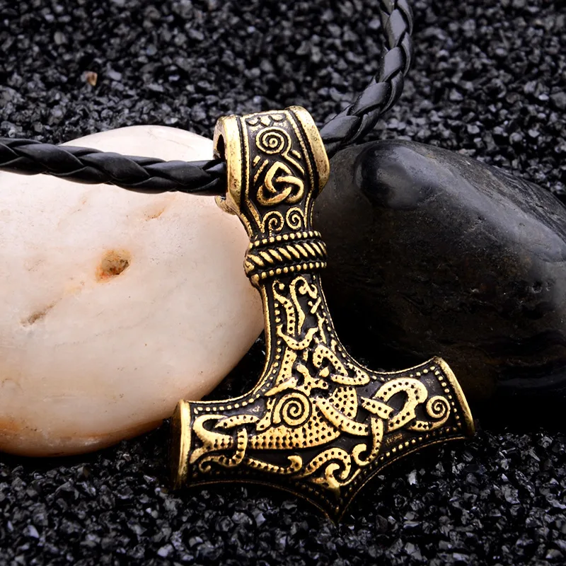 

2019 Jingyang Thor Of Hammer Necklace Male Personality Restore Ancient Ways Viking Necklace Choker Jewelry