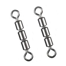 20 шт./лот, латунные тройные Вертлюги 1#2#3#4#5#6#7#8#10# три секции, соединительные шарниры для быстрой рыбалки