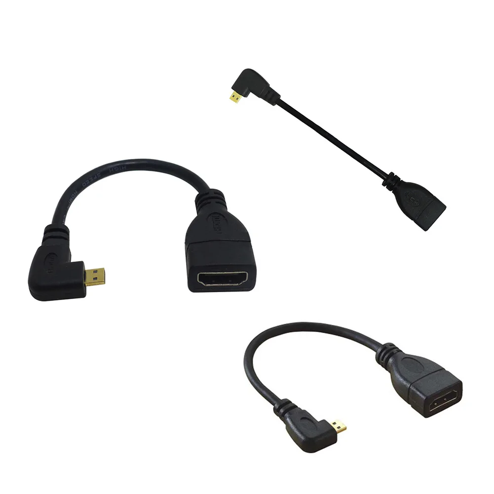 15 см 90 градусов Micro HDMI правой кнопкой мыши по отношению к Мужской к HDMI Женский кабель адаптер конвертер 1080P