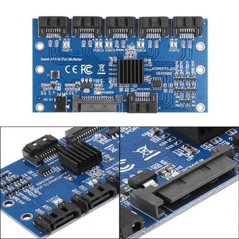 

1 to 5 Port SATA3.0 Expansion Card Controller Card Motherboard 6 Gbps Multiplier SATA Port Riser Card Adapter for HDD Computer