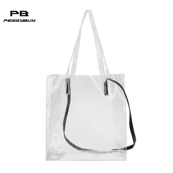 

Women Transparent Shoulder Bag Clear PVC Jelly Small Tote Messenger Bags Female Crossbody Shoulder Bags Shopping Top Handbags