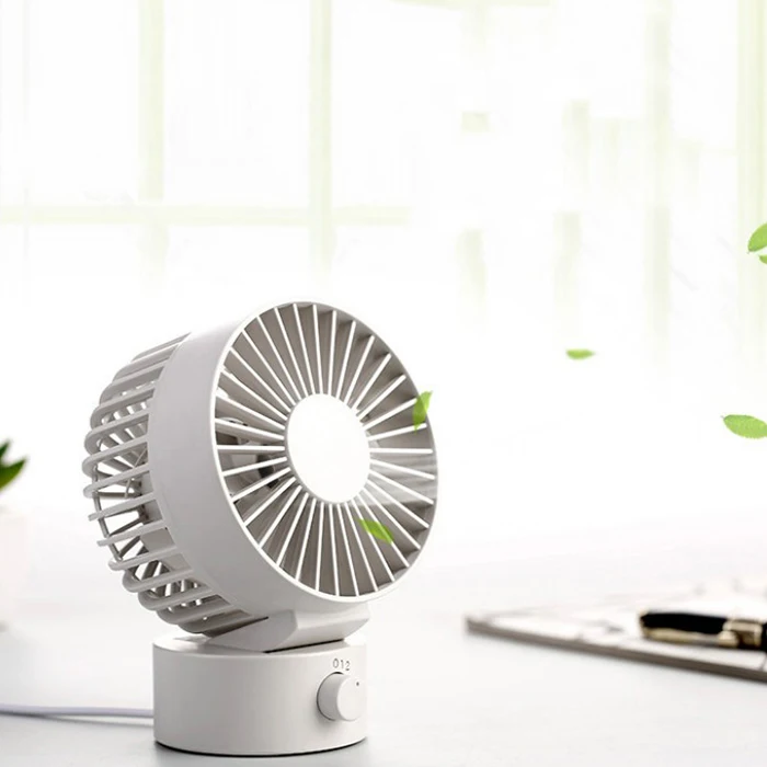 

New Mute Double Leaf Desktop Mini Usb Small Fan USB charging Non-slip base 30 degrees adjustable small desktop fan #3