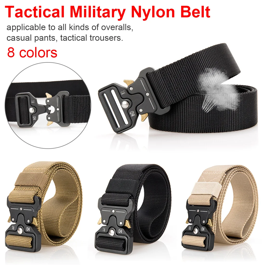 

Nylon belt practical strong casual men buckle training outdoor climbing practical camouflage multi - color belt belt