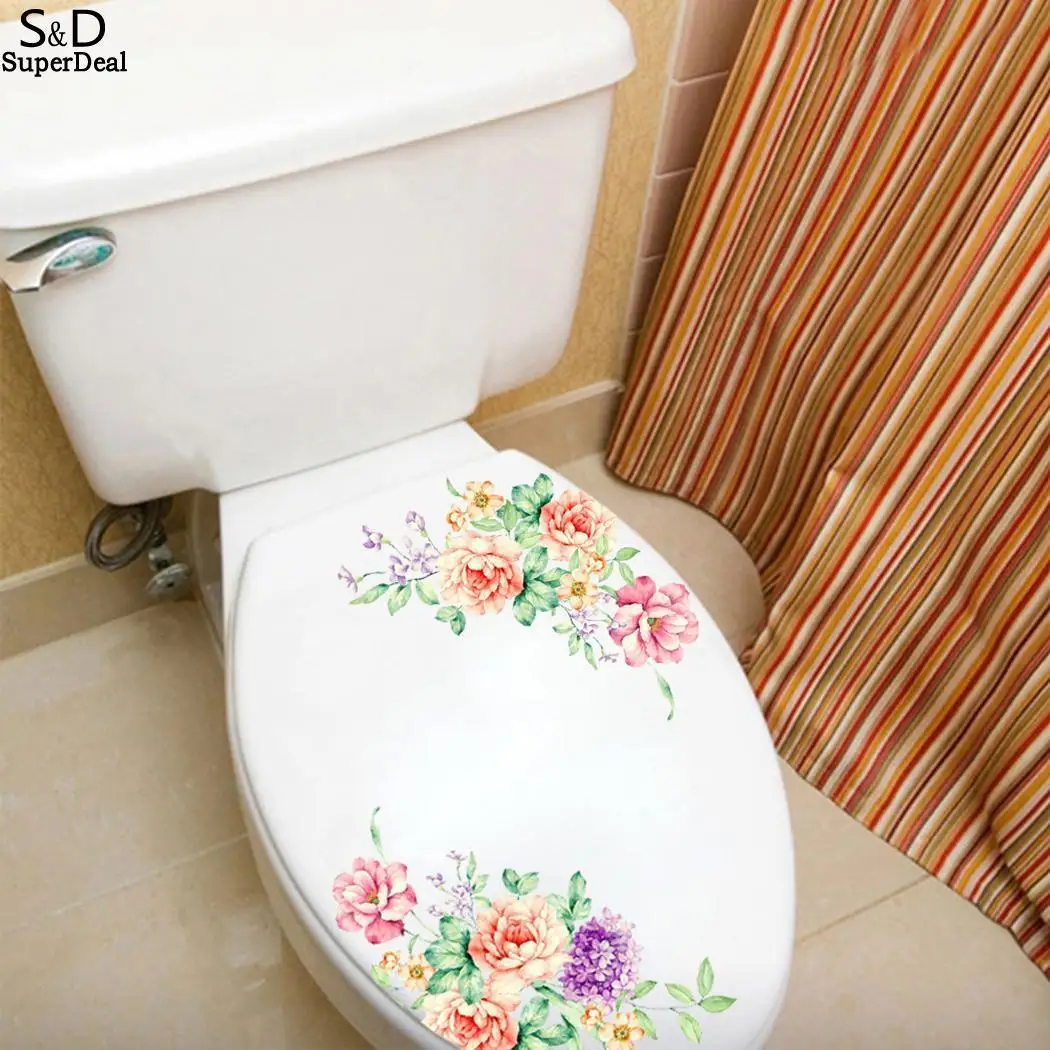 

Wall Stickers Bathroom Fridge Multicolor Peony Stickers Decals Stickers Decoration Bathroom Flower Decor Home Toilet Office