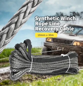 

10mm x 30m Synthetic Winch Rope Line Recovery Cable Towing Ropes