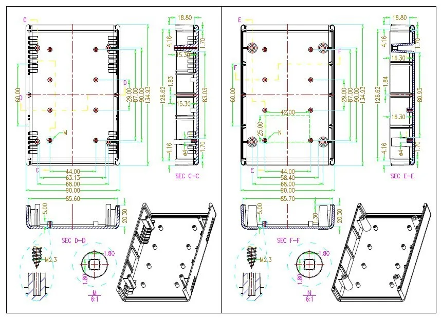 135*90*45 мм ABS черные коробки для электронных проектов diy пластиковый корпус распределительная коробка маленькая настольная коробка управления