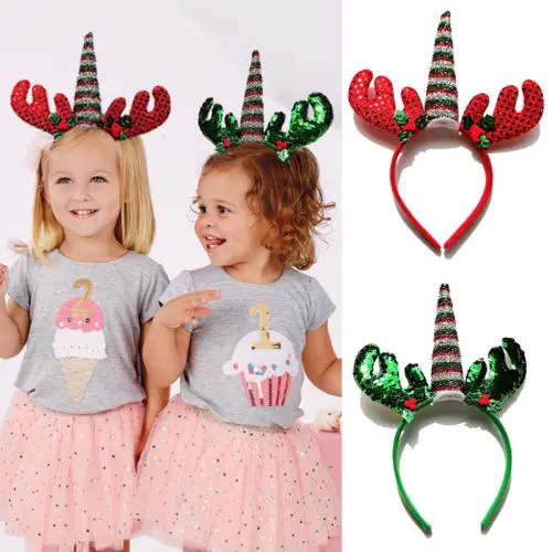 Рождество оголовье шляпа Единорог платье шляпа оленьи рога Санта Рождество Детские и взрослые