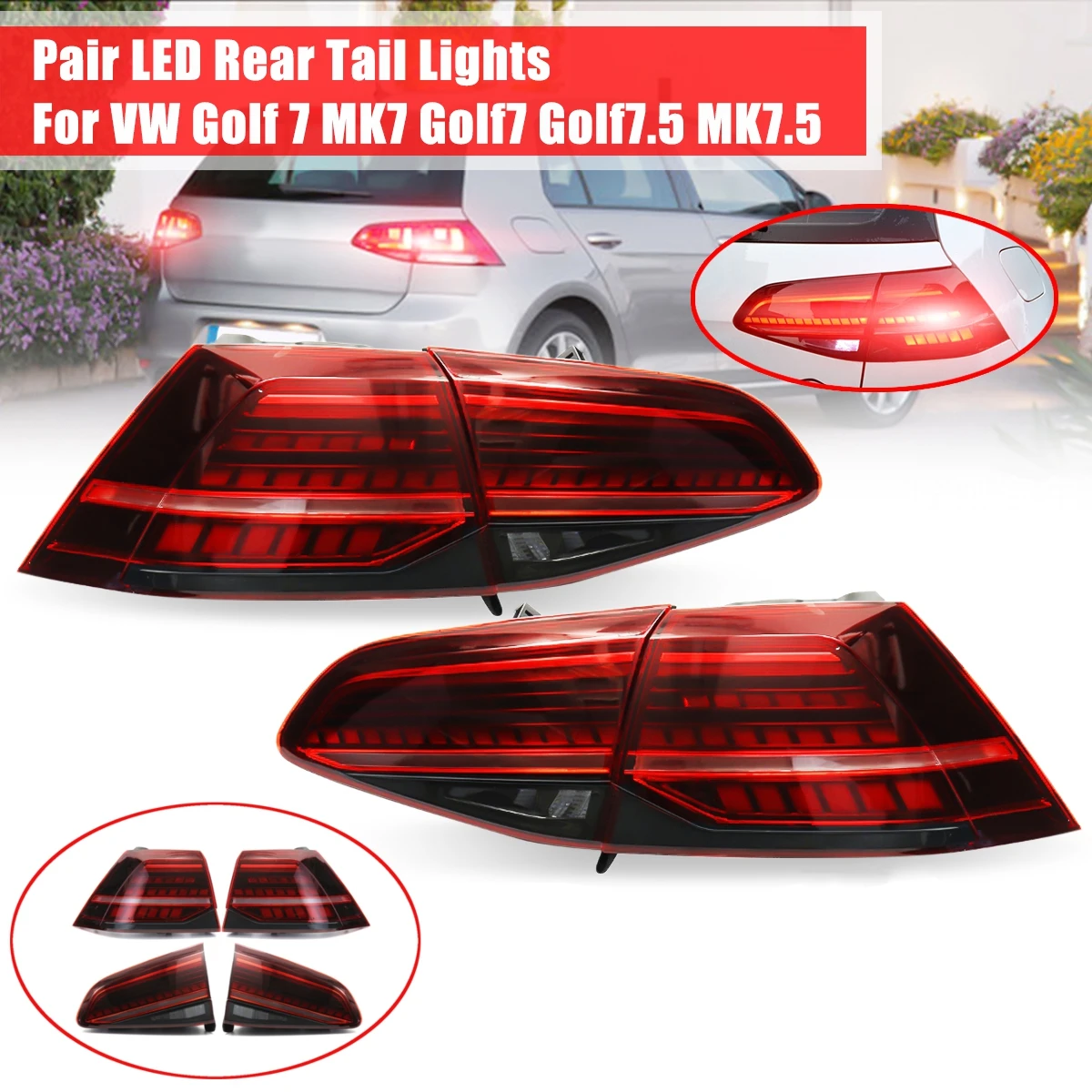 

LED Tail Light for VW Golf 7 MK7 Golf7 Golf7.5 MK7.5 MK 7 Car Styling Taillights Tail Lights LED Rear Lamp taillight Automobile