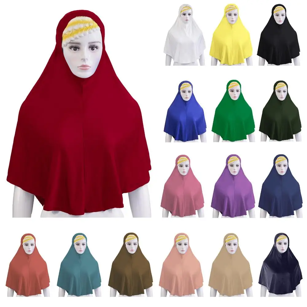 

Ramadan Muslim Women Hijab Amira Islamic Full Cover Head Wrap Scarf Long Shawls Headscarf Plain Turban Bandanas Soft Shawl New