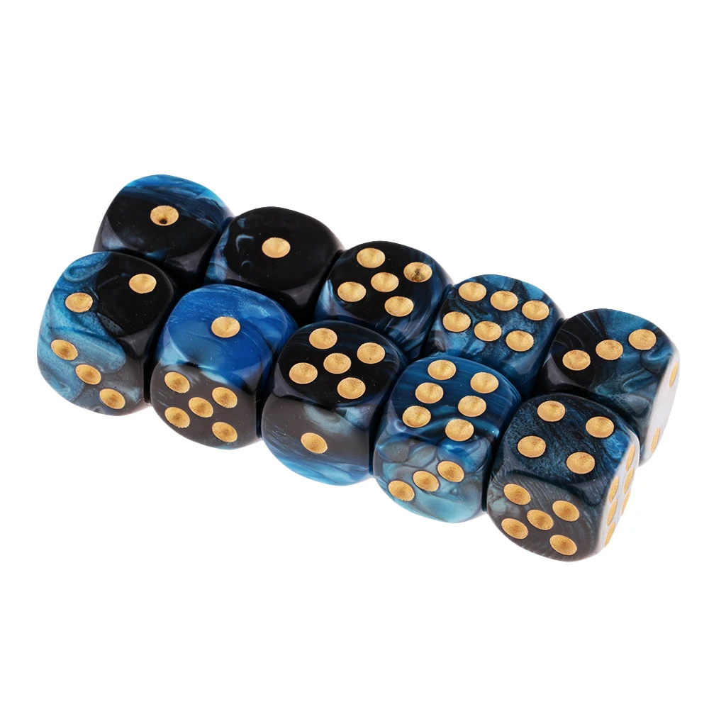 

10pcs 6 Sided Dice Set Bright Colors for Supplementing Math Lessons and Encouraging Simple Arithmetic Teaching Tools Board Games