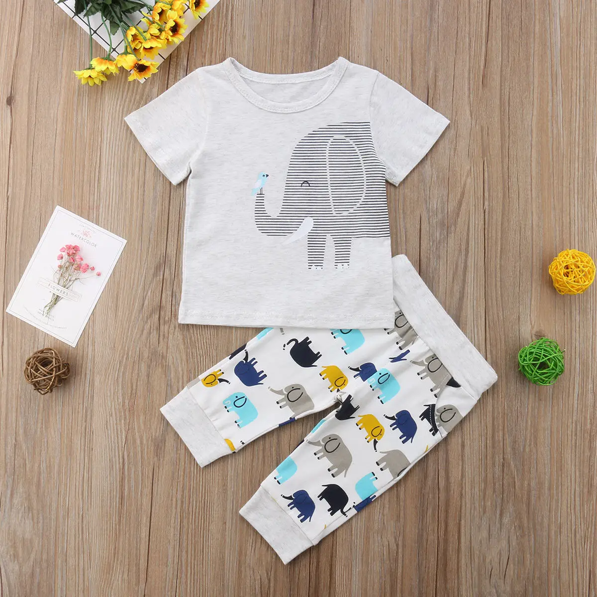 

Pudcoco Boy Set 0-4Y Newborn Kids Baby Boys Animal Tops T-shirt Long Pants Outfit Clothes