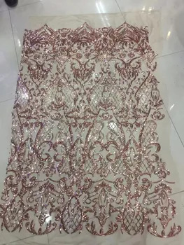 

NEW High Quality 2019 Tulle sequins French Nigerian Lace Fabrics sequins Pearls Embroidered Guipure African Lace Fabric