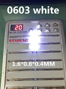 

Small white lamp beads 0603 SMD LED 0603 white Light-emitting diodes Free Shipping 1.6*0.8*0.4MM 6000-6500K 3.0-3.6V 3000PCS