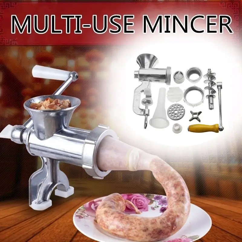 

Manual Meat Grinder Aluminum Alloy Noodles Grinding Machine Dishes Handheld Making Gadgets Mincer Pasta Maker Meat Slice