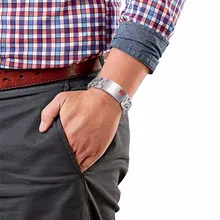 Персонализированные на заказ Выгравированная двойная Куба ссылка 316L аварийный медицинский оповещение браслет для мужчин тяжелые ювелирные изделия