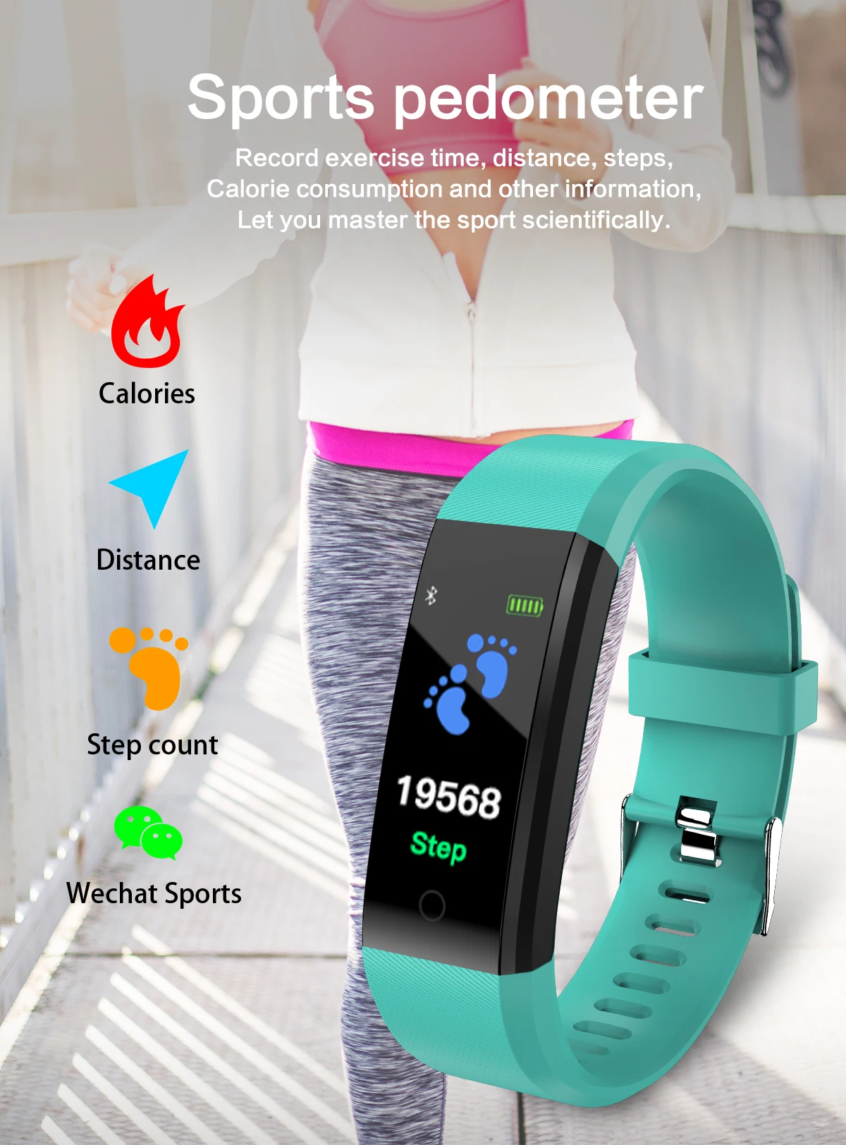 

B05 Color Screen Smart Bracelet Waterproof Sports Fitness Bracelet Smartwatch Pedometer Heart Rate Blood Pressure Monitor