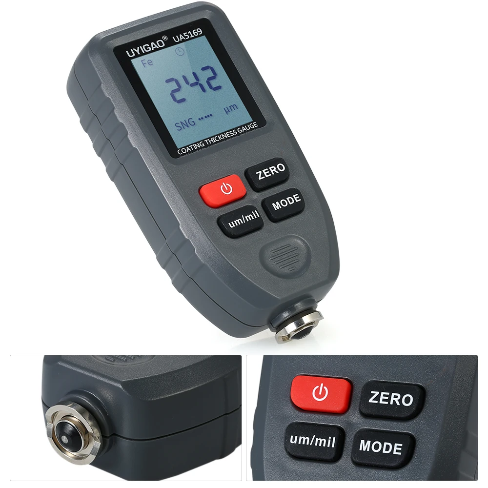 

Digital Paint Coating Thickness Gauge Handheld Thickness Tester with Auto Function Fe/NF Probe 0-1300um for Iron Aluminum