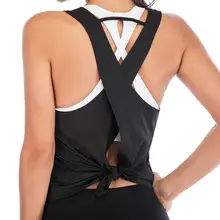 Летняя женская спортивная футболка для занятий йогой жилет для пробежек Топ для тренировок женский