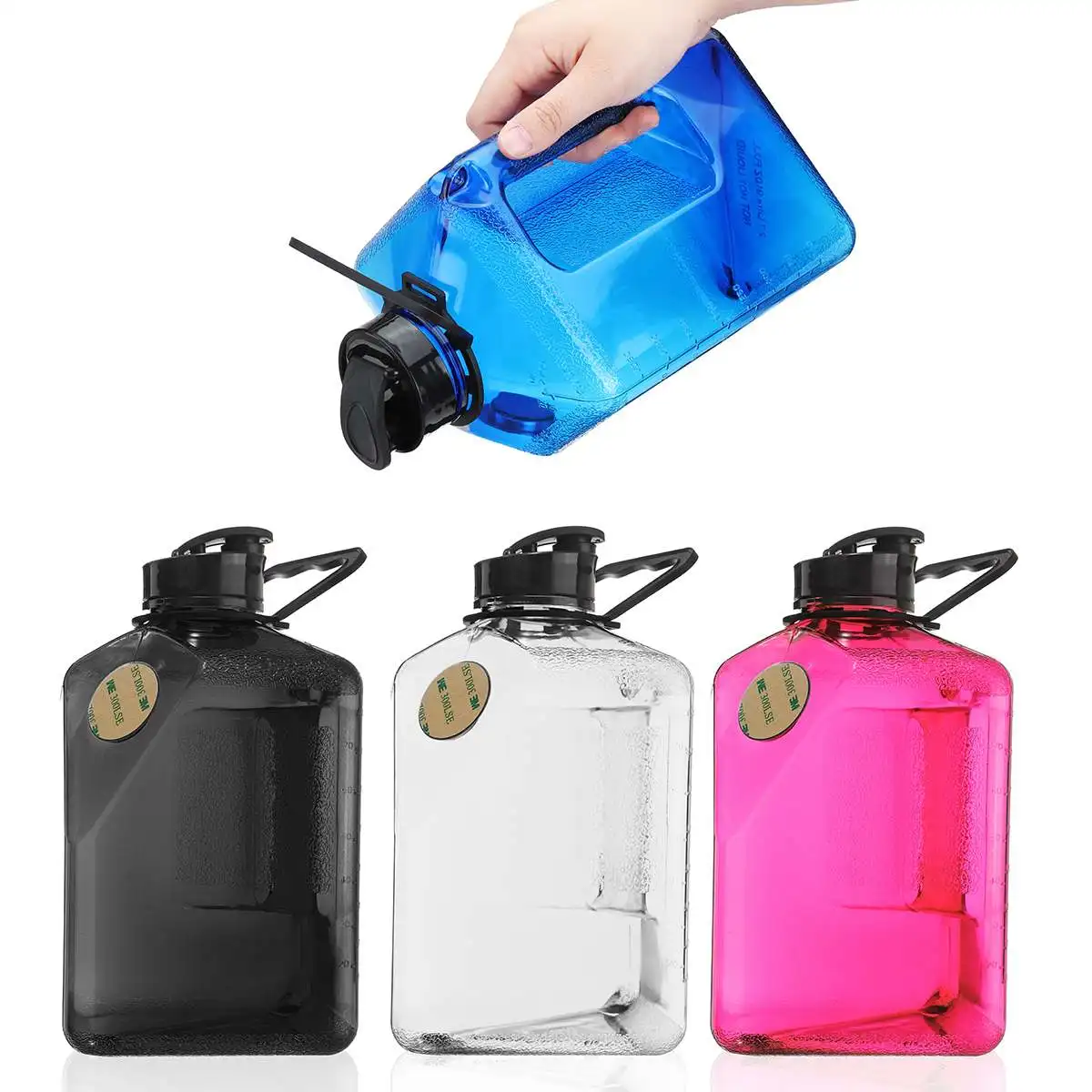 2.7L Large Capacity BPA Free Leak Proof Sports Water Bottle Tour Hiking