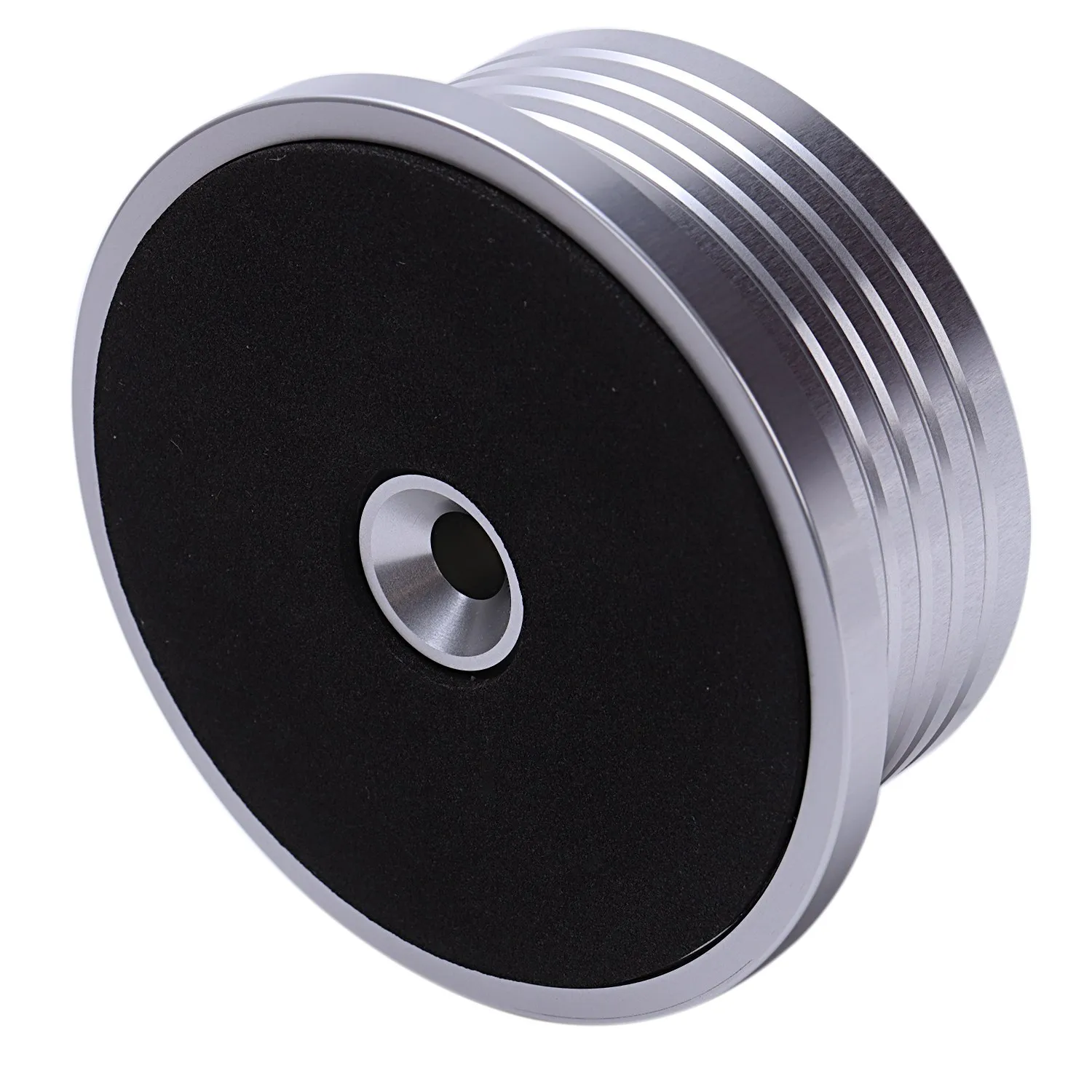 Baratos Universal 50 60Hz Lp disco de vinilo de grabación de Audio estabilizador de mesa giratoria abrazadera de peso de aluminio con burbuja de velocidad de prueba (Plata)